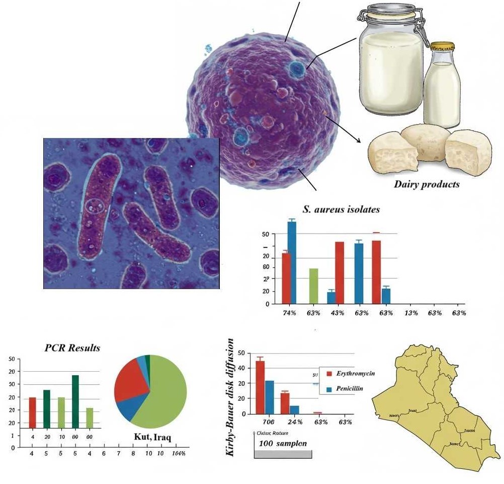 Isolation and Identification of Virulence and Antimicrobial Resistance Genes in 𝑆𝑡𝑎𝑝ℎ𝑦𝑙𝑜𝑐𝑜𝑐𝑐𝑢𝑠 𝐴𝑢𝑟𝑒𝑢𝑠 Isolated from Traditional Dairy Products in Kut, Iraq 